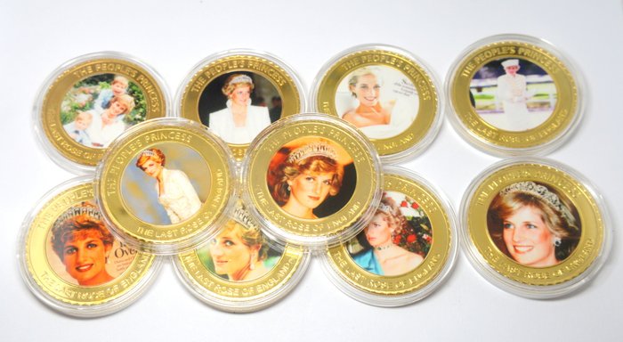 Verden. Medal ND Lady Diana, 10 medals  (Ingen mindstepris)