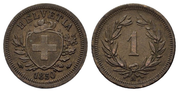 Schweiz. Rappen 1850 A (Rareza-1) Condition