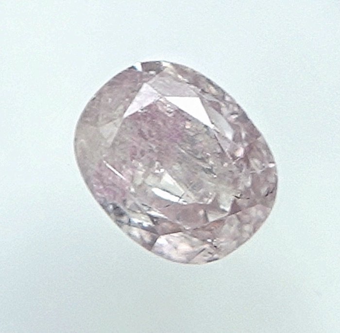 1 pcs Diamant  (Naturfarvet)  - 0.34 ct - Oval - Faint Lyserød - I3 - Gem Report Antwerp (GRA)