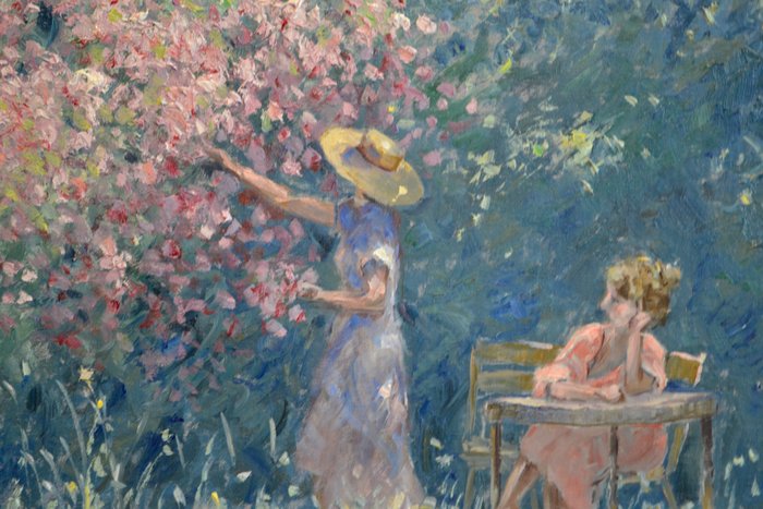 Chris van Dijk  (1952) Impressionist - " La Grâce du printemps"