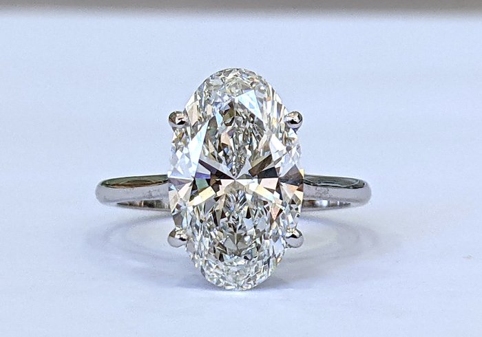 Ingen mindstepris - Forlovelsesring - 18 kraat Hvidguld -  6.07ct. tw. Diamant (Laboratoriedyrket) - F VS1 IGI Certificeret