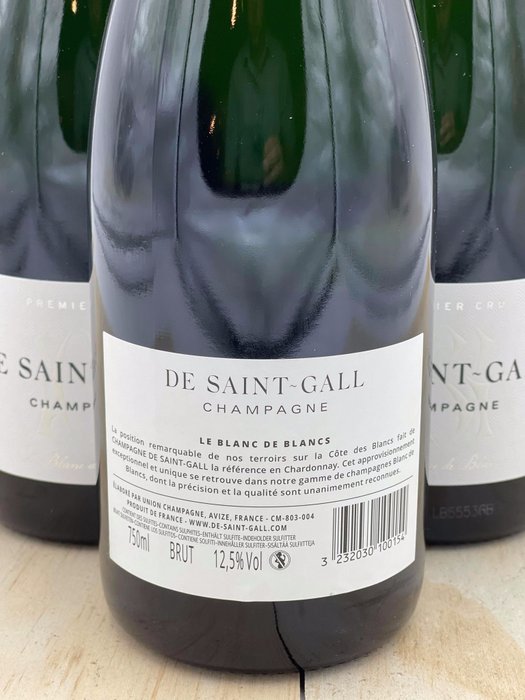 De Saint-Gall, Le Blanc de Blancs - Champagne 1er Cru - 6 Flasker (0,75 L)