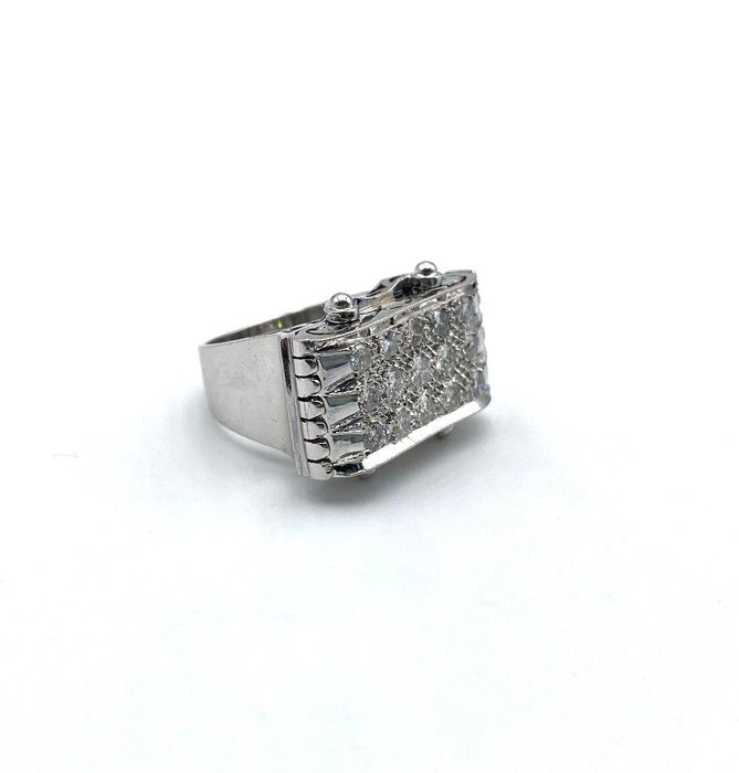 Ring - 18 kraat Hvidguld Diamant (Natur)