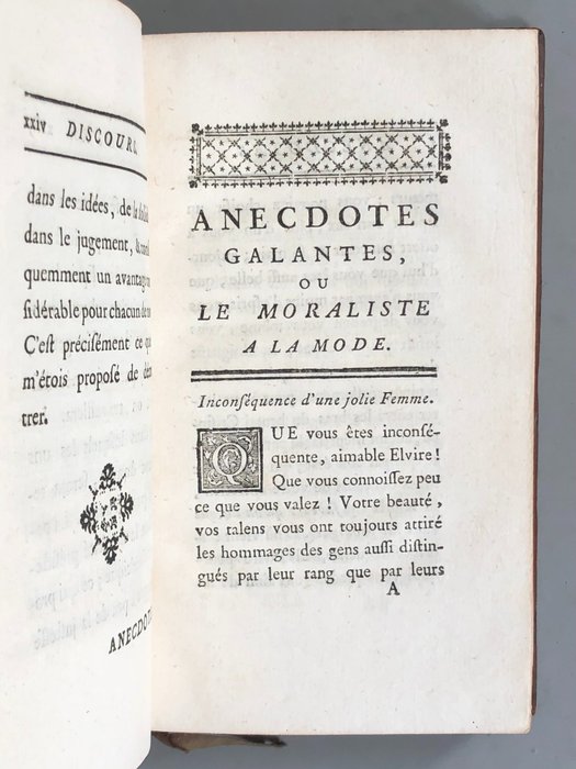 Joseph Hacot - Anecdotes galantes  ou le moraliste à la mode  Les femmes de mérite, histoires françoises - 1759-1760