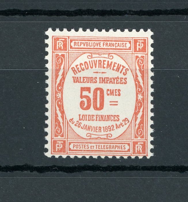 Frankrig 1908/1925 - Vurdering €1100, signeret Brun, ny uden hængsel - Yvert Taxe n°47