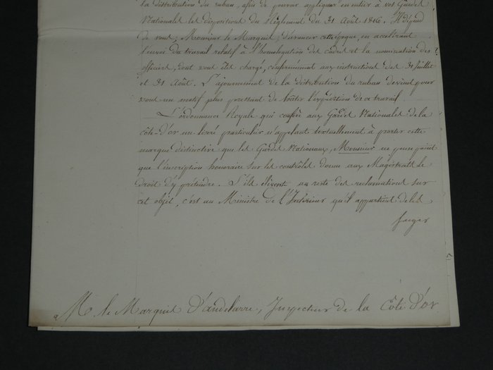 François Xavier Antoine de Kentzinger - Lettre autographe signée à Monsieur le Marquis et son duplicata - 1817