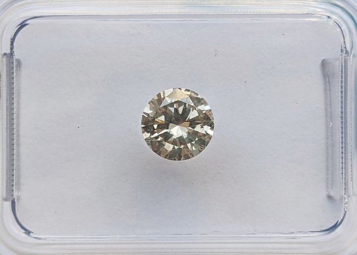 Ingen mindstepris - 1 pcs Diamant  (Naturfarvet)  - 0.53 ct - Rund - Fancy light Grå Brun - SI1 - International Gemological Institute (IGI)