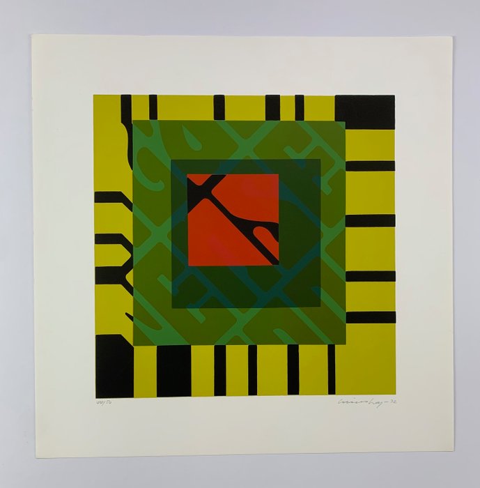 Wulf Reinshagen - Untitled, 1992 - Handsigned Limited Serigraph - 50 x 50 cm