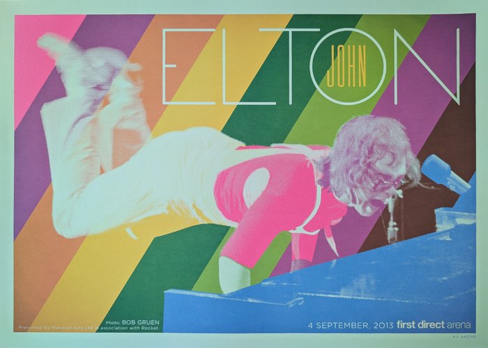 Kii Arens - Elton John Sept 2013 First Direct Arena, Leeds UK - Limited Gig Print