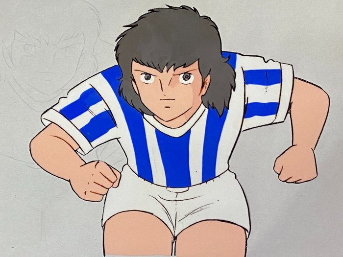 Captain Tsubasa (1983/86) - 1 Original animationscelle og tegning top!