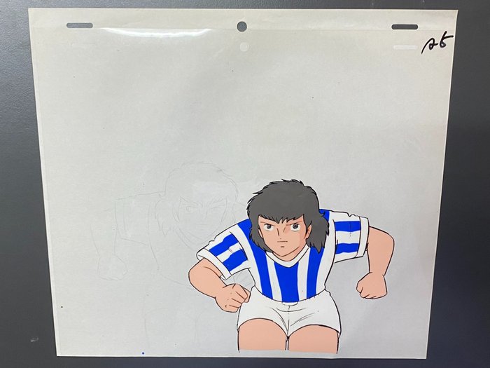 Captain Tsubasa (1983/86) - 1 Original animationscelle og tegning top!