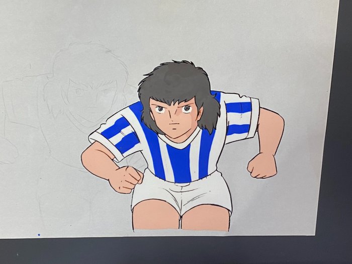 Captain Tsubasa (1983/86) - 1 Original animationscelle og tegning top!