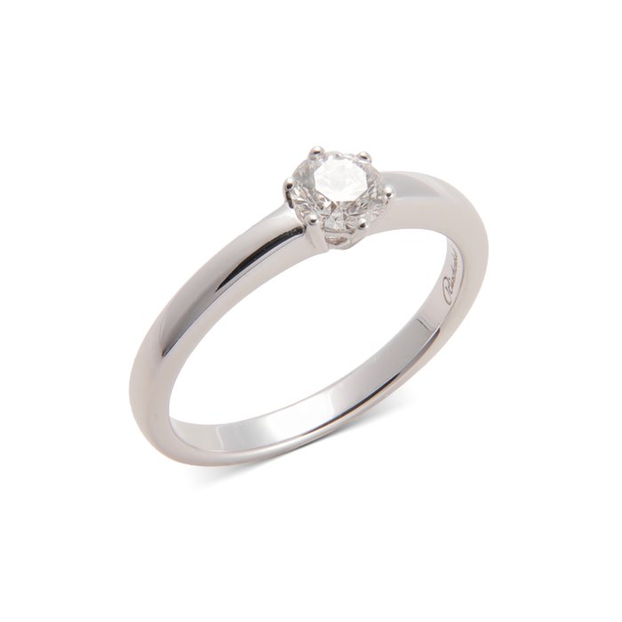 Ring - 0,41 Ct GIA Solitaire Hvidguld Diamant (Natur)