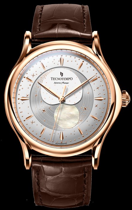 Tecnotempo - "Moon Phase" Special Edition - - TT.50MP.RG (Gold Tone) - Mænd - 2011-nu