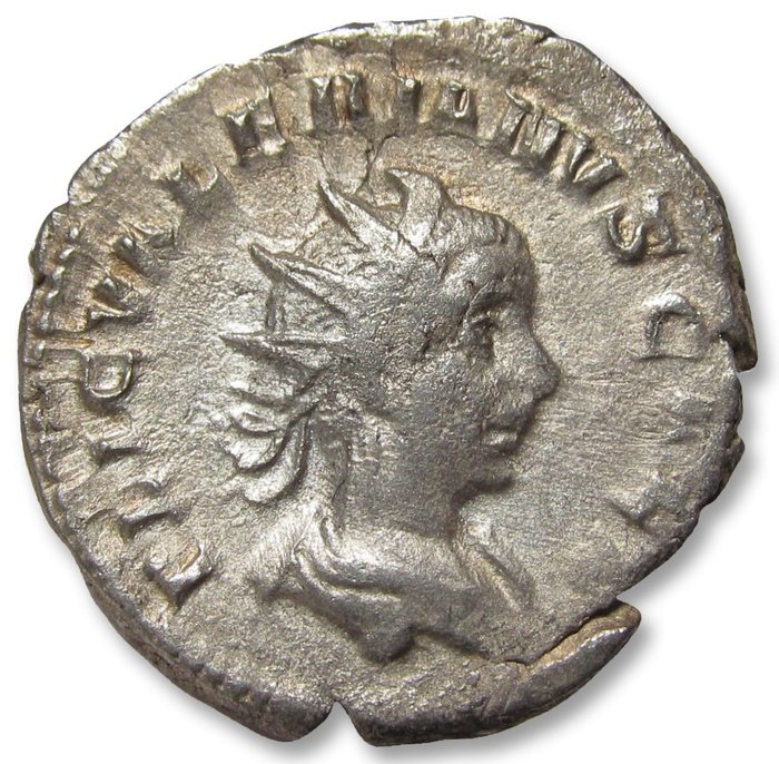 Romarriket. Valerian II as Caesar. Antoninianus Viminacium mint 256-258 A.D. - PIETAS AVGG, sacrificial implements -