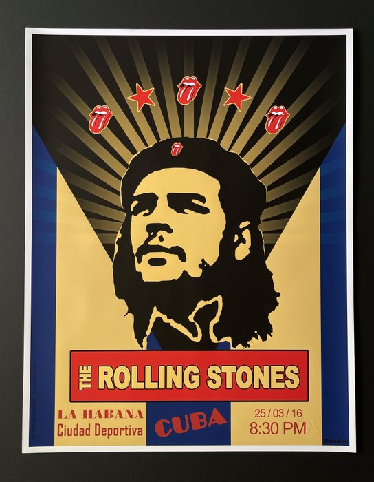 Reinaldo Chacón (1955). - (X 2 Poster ) Rolling Stones, América Latina Olé Tour, 2016, La Habana Cuba Ché Guevara. Muy RAROS ! - 2010‹erne