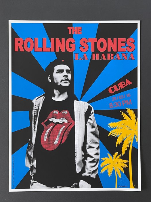 Reinaldo Chacón (1955). - (X 2 Poster ) Rolling Stones, América Latina Olé Tour, 2016, La Habana Cuba Ché Guevara. Muy RAROS ! - 2010‹erne