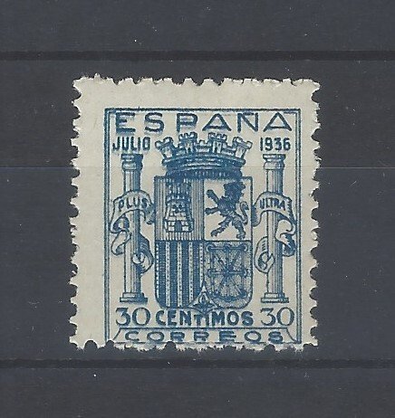 Spanien 1936 - Granatæble med dobbelt tryksort - Edifil nº 801ed