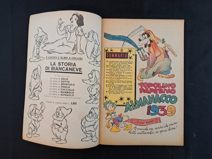 Topolino Paperino Almanacco 1939 - Completo del Castello degli Spaventi - 1 Comic - Første udgave - 1938