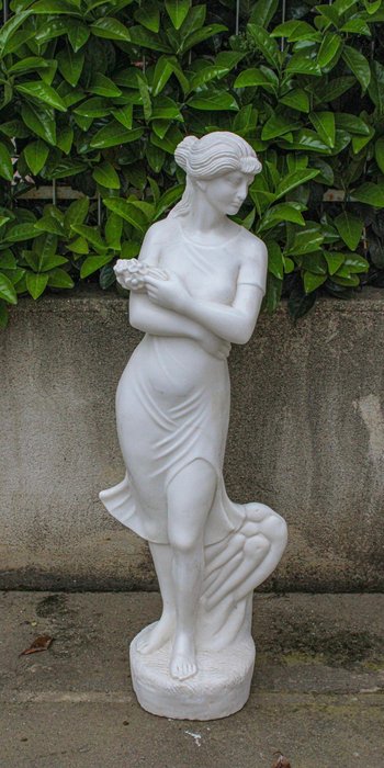 Skulptur, "Dama dei Fiori" - 120 cm - Hvid marmor