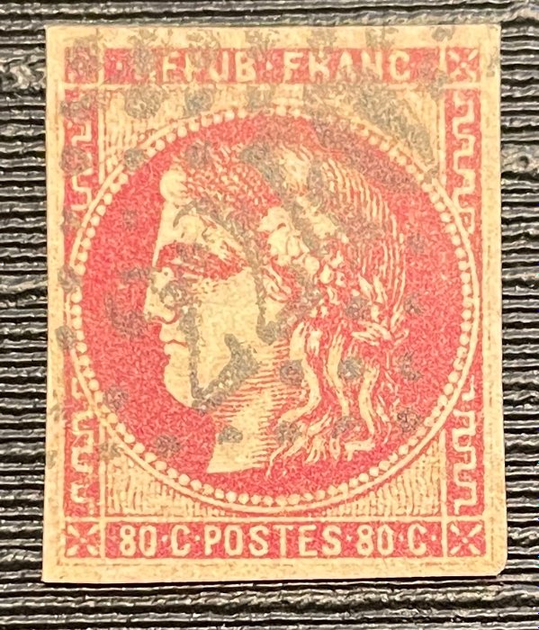 Frankrig 1870 - Emission de Bordeaux rosé carminé - YT No 49c