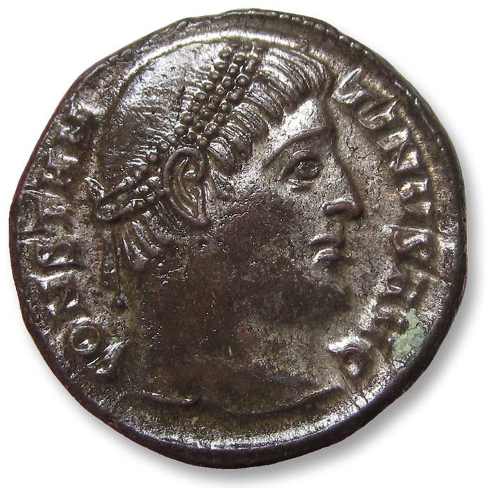 Romarriket Constantine I (AD 306-337) Follis Nicomedia mint 4th officina 328-329 AD - mintmark SMNΔ - Ex CNG 2011