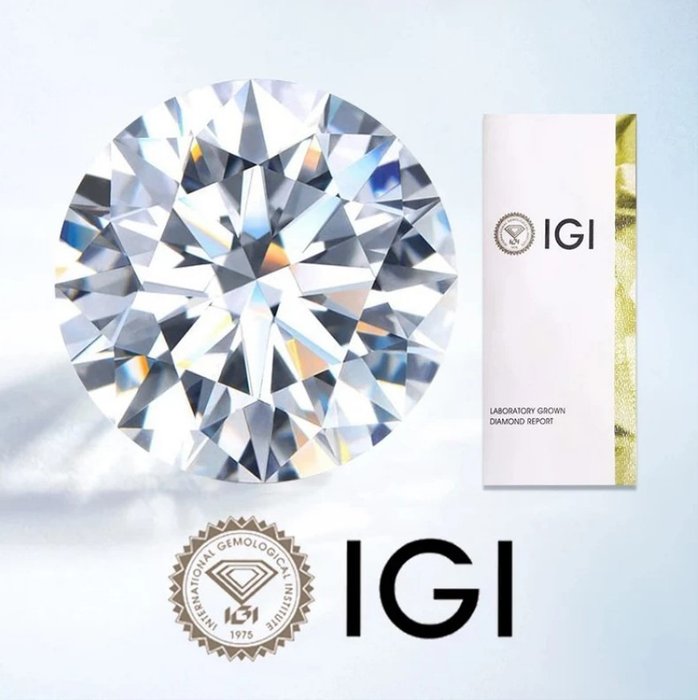 Ingen mindstepris - Halskæde med vedhæng - 14 karat Hvidguld -  4.00ct. tw. Diamant (Laboratoriedyrket) - F VS1 IGI Certificeret