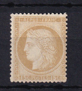 Frankrig 1873 - Ceres 15c bistre - Yvert  n°55