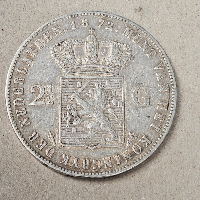 Holland. Willem III (1849-1890). 2 1/2 Gulden 1872  (Ingen mindstepris)