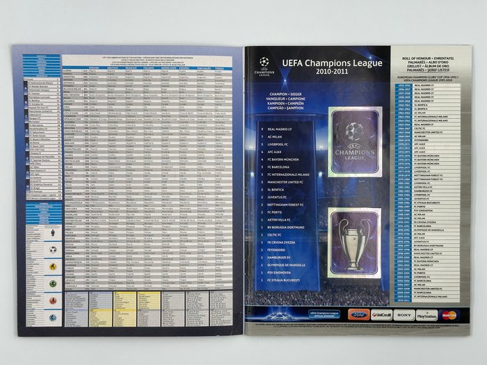 Panini - Champions League 2010/11 - Messi/Ronaldo/Zlatan/Modric - Complete Album