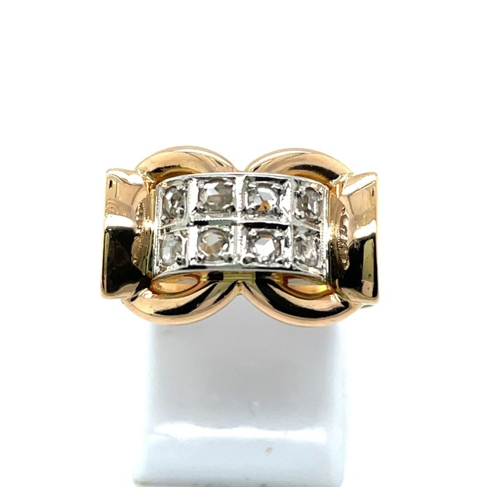 18 kraat Guld, Hvidguld, Pink guld, Tofarvet - Ring - 0.30 ct Diamant - Diamanter