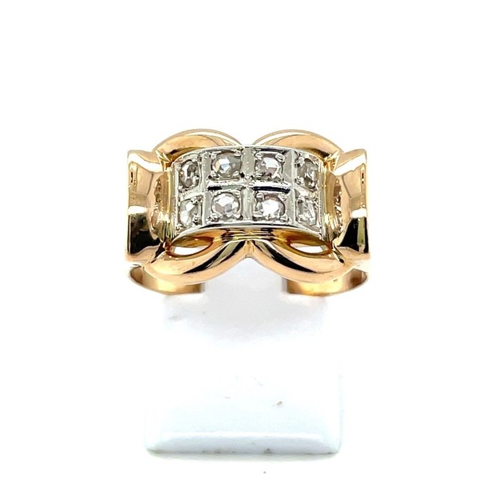 18 kraat Guld, Hvidguld, Pink guld, Tofarvet - Ring - 0.30 ct Diamant - Diamanter