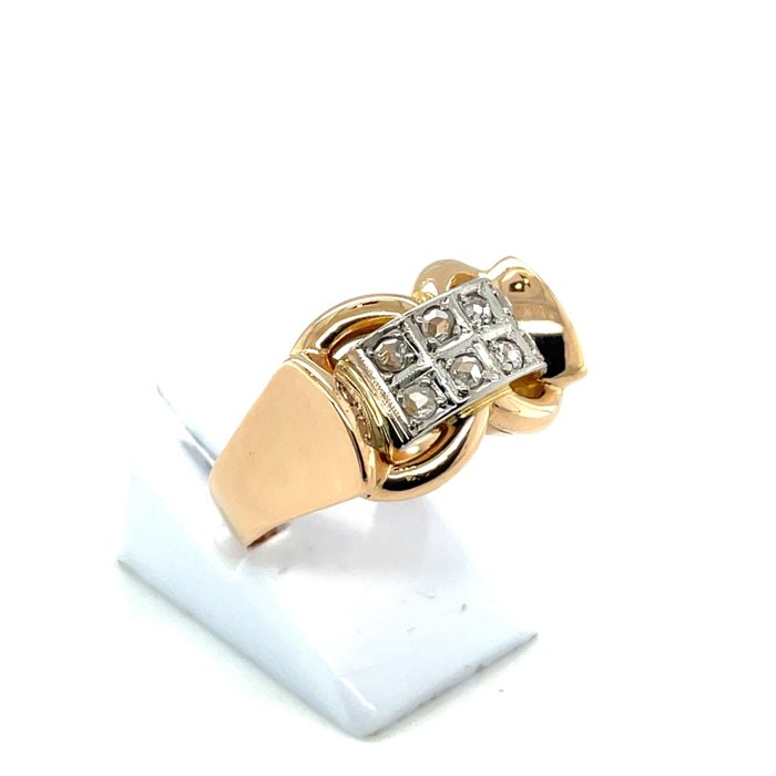 18 kraat Guld, Hvidguld, Pink guld, Tofarvet - Ring - 0.30 ct Diamant - Diamanter