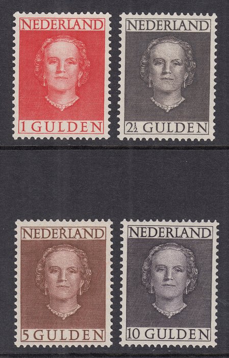 Holland 1949 - Dronning Juliana type 'En Face' - NVPH 534/537