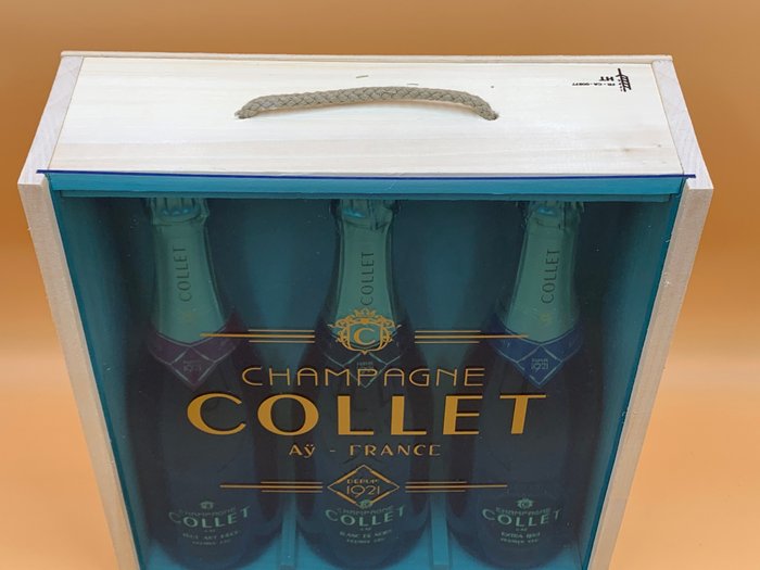 Collet, Brut Art Déco - Blanc De Noirs - Extra Brut - Champagne 1er Cru - 3 Flasker (0,75 L)