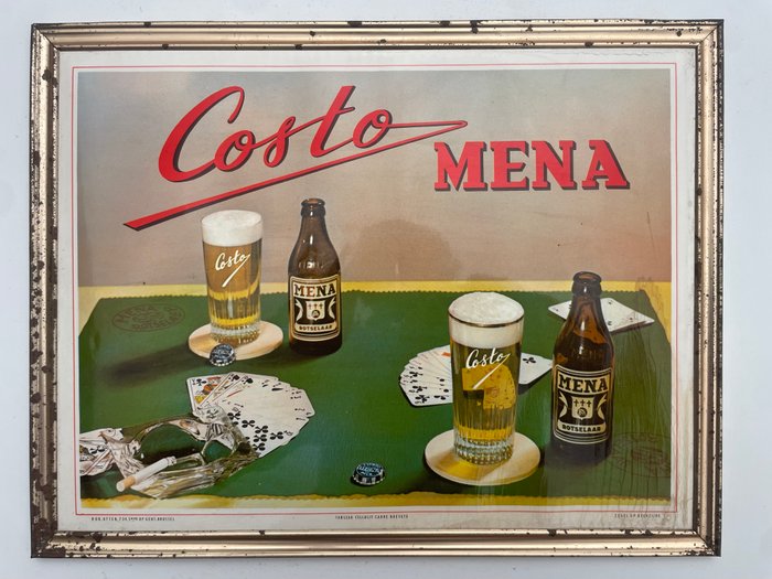 Lot de deux publicités anciennes, bière Belge - Reklameplakat (2) - Jern, cellulit, pap