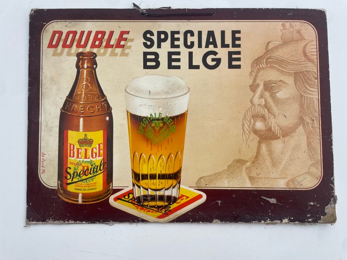 Lot de deux publicités anciennes, bière Belge - Reklameplakat (2) - Jern, cellulit, pap