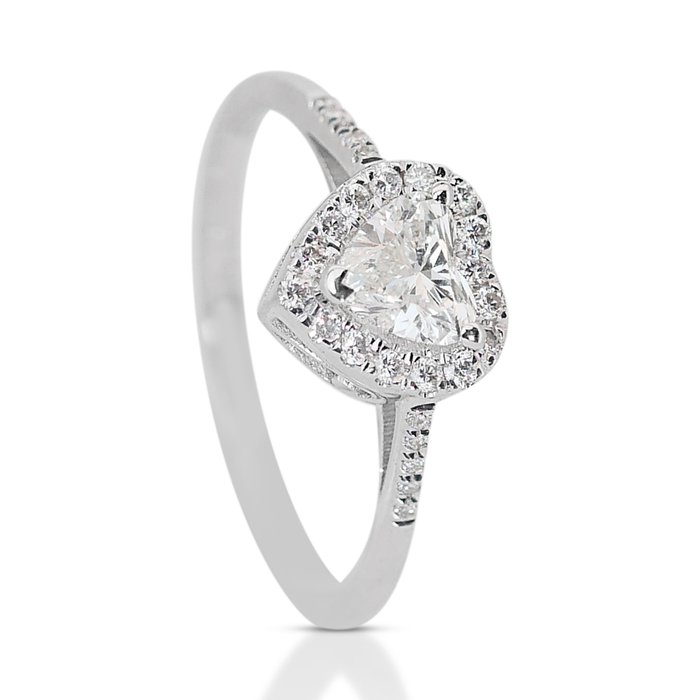 Ring - 18 kraat Hvidguld -  094ct tw Diamant (Natur) - Diamant