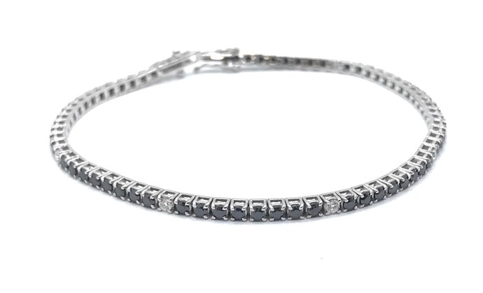 Armbånd - 18 kraat Hvidguld Diamant (Natur)  - Diamant