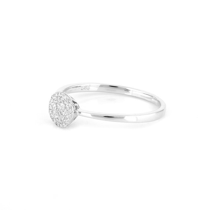 Ingen mindstepris - Ring - 14 karat Hvidguld -  0.08ct. tw. Diamant (Natur)