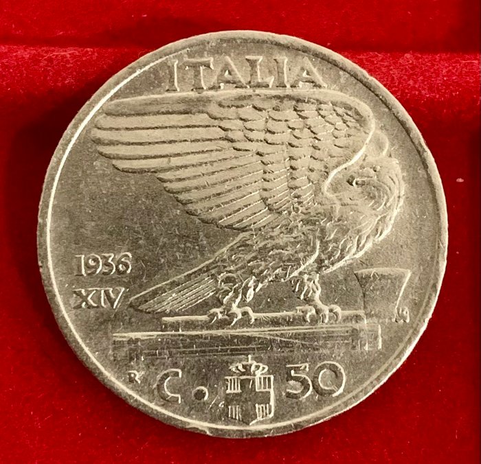 Italien, Kongerig Vittorio Emanuele III. 50 Centesimi 1936  (Ingen mindstepris)