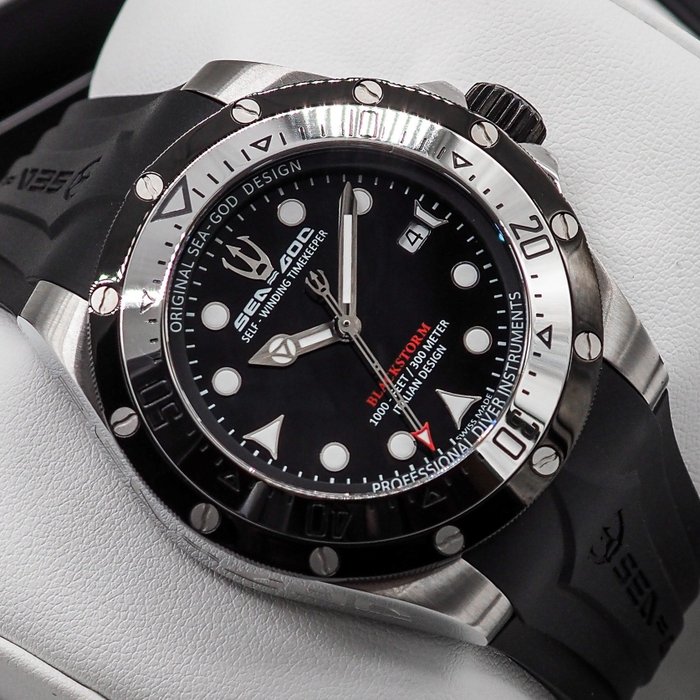 Sea-God - BlackStorm Date - Ingen mindstepris - * NEW * Automatic * Professional Diver * - Mænd - 2011-nu