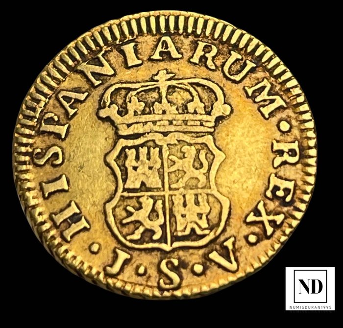 Spanien. Carlos III (1759-1788). 1/2 Escudo 1760 - Sevilla JV - " Cara Rata"