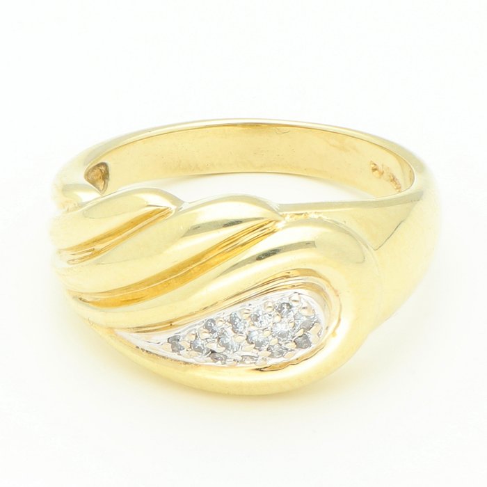 Ring - 14 karat Gulguld Diamant (Natur)