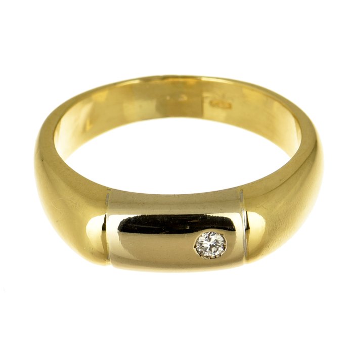 Ring - 18 kraat Gulguld Diamant (Natur)