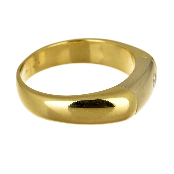 Ring - 18 kraat Gulguld Diamant (Natur)