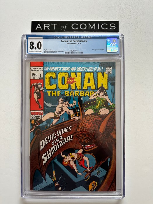 Conan the Barbarian #6 - 1st Appearance Of Fafnir - CGC Graded 8.0 - 1 Graded comic - Første udgave - 1971