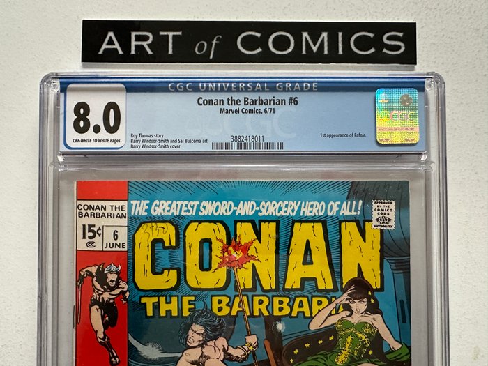 Conan the Barbarian #6 - 1st Appearance Of Fafnir - CGC Graded 8.0 - 1 Graded comic - Første udgave - 1971