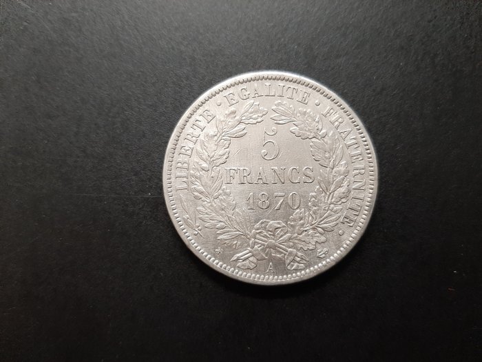 Frankrig. Third Republic (1870-1940). 5 Francs 1870-A Cérès