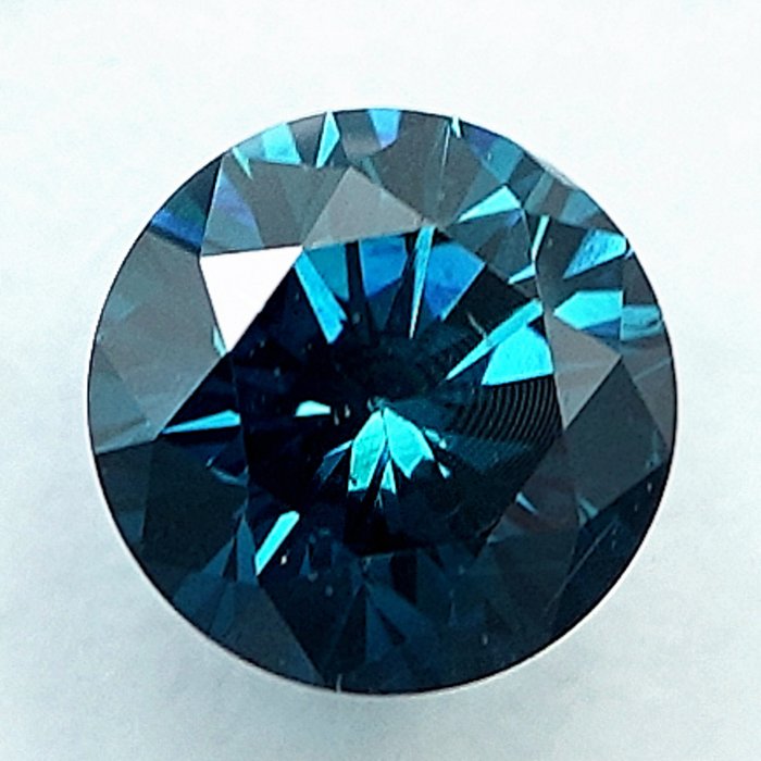 1 pcs Diamant  (Farvebehandlet)  - 0.54 ct - Fancy intense Blå - SI2 - International Gemological Institute (IGI)